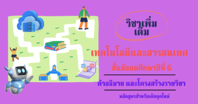 วิชาเทคโนโลยีและสารสนเทศ ชั้นมัธยมศึกษาปีที่ 6 วิชาคอมพิวเตอร์เพิ่มเติม